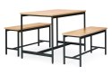 ZESTAW LOFTOWYCH MEBLI DO JADALNI KUCHNI STOLIK 2 ŁAWKI MODERNHOME