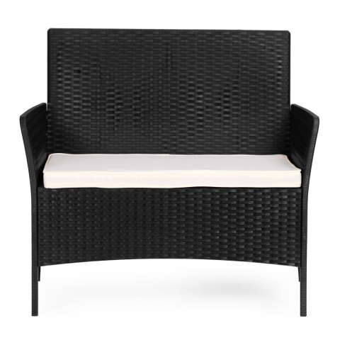 ZESTAW MEBLI OGRODOWYCH STÓŁ ŁAWKA FOTELE CZARNY MULTIGARDEN